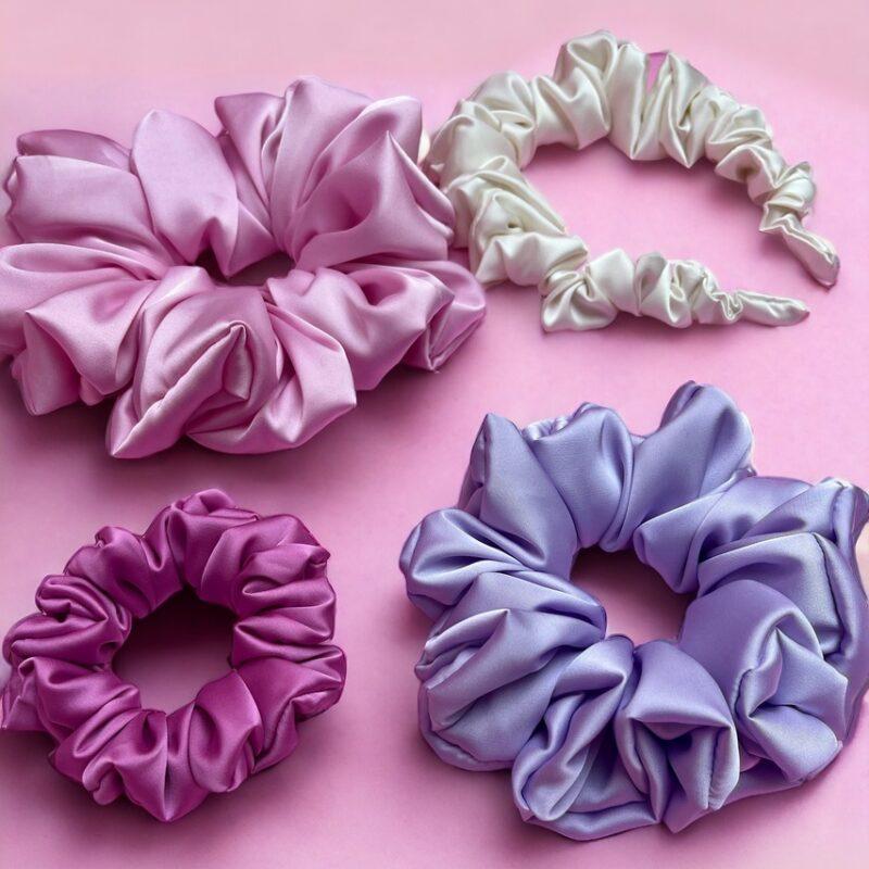 opaska do włosów frotka gumka lkolory jedwab