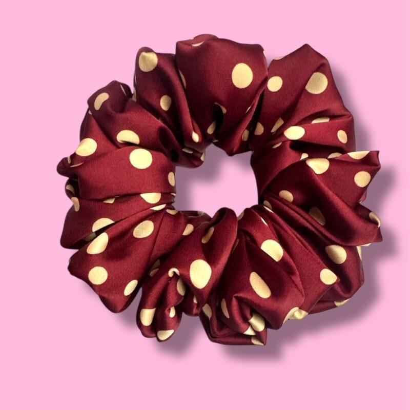 gumka do włosów groszki bordo