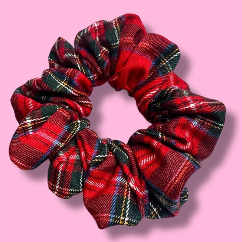 gumka do włosów akcesoria swiateczna krata