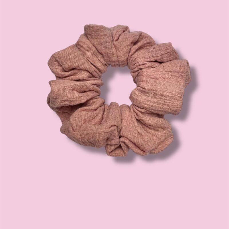 naturalna tkanina muślin handmade scruchies