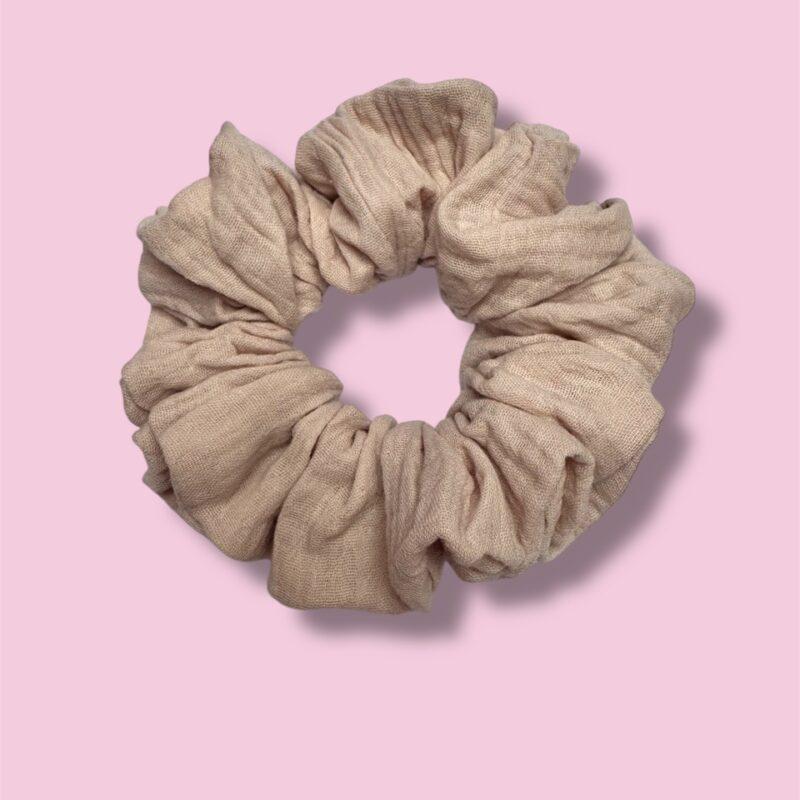 naturalna tkanina muślin handmade scruchies