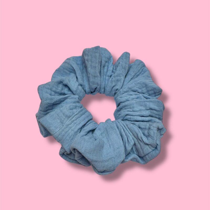 naturalna tkanina muślin handmade scruchies